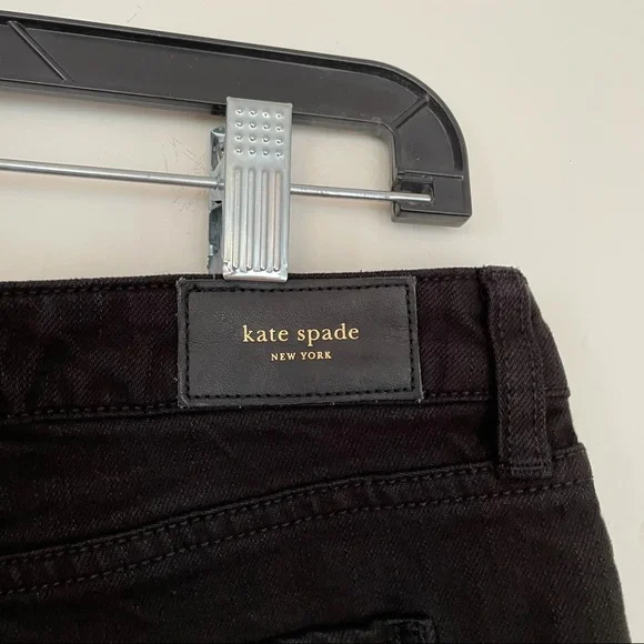 NWOT Kate Spade Broome Street Black Crop Mid Rise Straight Leg Jeans 31 - Picture 6 of 13